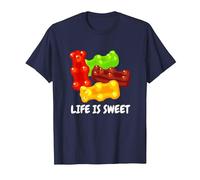 Cool Life is Sweet for Gummy Bear Lovers Men Women T-Shirt, Men, Navy Blue, Medium