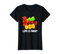 Cool Life is Sweet for Gummy Bear Lovers Men Women T-Shirt, Women, Black, Medium
