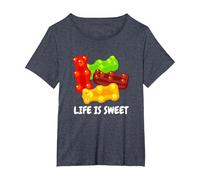 Cool Life is Sweet for Gummy Bear Lovers Men Women T-Shirt, Women's Plus, Heather Blue, 6X