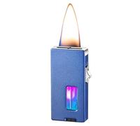 Cool lighter, shake to ignite, metal portable, adjustable ultra-wide soft flame, with transparent air window, with safety lock(B)