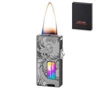 Cool Lighter, Shake to Light, Adjustable Extra-Wide Soft Flame, with Transparent air Window, with Safety Lock, Perfect Gift for Men and Women(D)