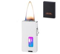 Cool Lighter, Shake to Light, Adjustable Extra-Wide Soft Flame, with Transparent air Window, with Safety Lock, Perfect Gift for Men and Women(C)