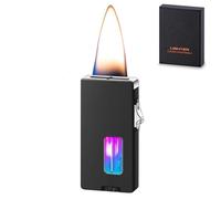 Cool Lighter, Shake to Light, Adjustable Extra-Wide Soft Flame, with Transparent air Window, with Safety Lock, Perfect Gift for Men and Women(A)