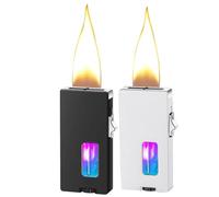 Cool Lighter, Wide Flame Lighter,With Seven Hole Outlet, Transparent Led Visible Gas Window, Vintage Shake Lighters With Visible Gas Tank And Adjustable Flame Dial (Fuel Not Included)(2-pack black and