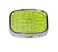 Cool Lime Green Abstract Pattern,Meta Pill Box 2 Compartment Medicine Case,Portable Organizer