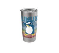 Cool Linux Penguin Root Party Geek Programmer Admin Stainless Steel Insulated Tumbler
