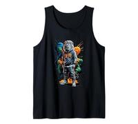 Cool lion in a casual hip hop outfit with color bombs Tank Top