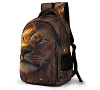 Cool Lion Paninting Laptop Backpack Durable Casual Daypack Travel Bag Shoulder Rucksack for Women Men