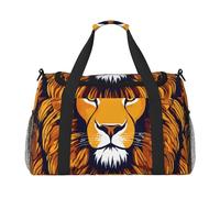 Cool Lion Print Ample Space Travel Duffle Bags Large Capacity Hand Travel Bag for Airplane Weekend