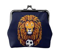 Cool Lion Print Exquisite Versatile Kiss Lock Coin Purse Cute Small Zipper Wallet for Coins Cards