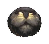 Cool Lion Print Shower Cap For Women Reusable Double-Layer Fabric Shower Caps Girls Hair Caps