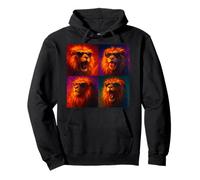 Cool Lion With Sunglasses Artistic Portrait Pullover Hoodie