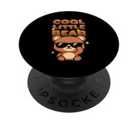 Cool Little Bear With Shades Kwaii Chibi Kid Cartoon PopSockets Adhesive PopGrip