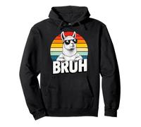 Cool Llama Bruh Sunglasses Alpaca Funny Meme Retro Pullover Hoodie
