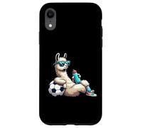 Cool Llama Soccer Player With Sunglasses And Water Bottle Case for iPhone XR