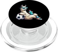 Cool Llama Soccer Player With Sunglasses And Water Bottle PopSockets PopGrip for MagSafe