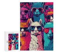 Cool Llamas in Sunglasses: Year-End Present, 300 PCS Adult Tabletop Puzzle; for Shared Table Time