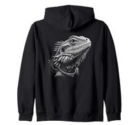 Cool Looking Bearded Dragon Trendy Reptile Design Zip Hoodie