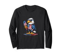 Cool Looking Eagle with Popsicle Ice Cream for Summer Lovers Long Sleeve T-Shirt