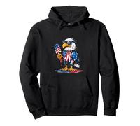 Cool Looking Eagle with Popsicle Ice Cream for Summer Lovers Pullover Hoodie