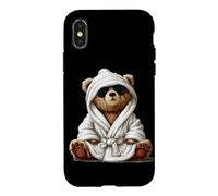 Cool Looking Teddy Bear in Bathrobe for Adults and Kids Case for iPhone X/XS