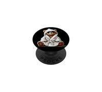 Cool Looking Teddy Bear in Bathrobe for Adults and Kids PopSockets Adhesive PopGrip