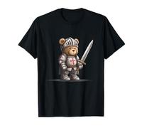 Cool Looking Teddy Bear in Iron Armor for Knight Sword Fans T-Shirt