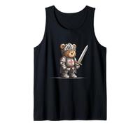 Cool Looking Teddy Bear in Iron Armor for Knight Sword Fans Tank Top