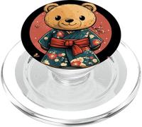 Cool looking Teddy Bear in Japanese Clothe for Kimono Lovers PopSockets PopGrip for MagSafe