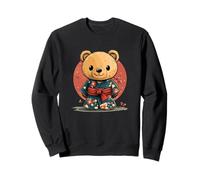 Cool looking Teddy Bear in Japanese Clothe for Kimono Lovers Sweatshirt