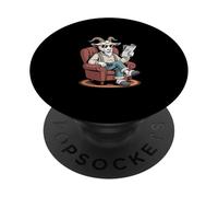 Cool Lounge Goat Reading Newspaper Cozy Vibe PopSockets Adhesive PopGrip
