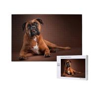Cool Lying Boxer Dog,1000 Pieces Wooden Jigsaw Family Game Jigsaw Puzzles for Adults Teens Home Decor