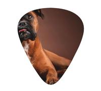 Cool Lying Boxer Dog,12 Pcs Guitar Pick,3 Different Thickness Plectrums for Acoustic Guitar Bass Ukulele (0.46mm 0.96mm 0.71mm)
