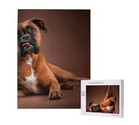 Cool Lying Boxer Dog,500 Pieces Wooden Jigsaw Family Game Jigsaw Puzzles for Adults Teens