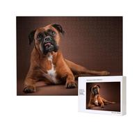 Cool Lying Boxer Dog,500 Pieces Wooden Jigsaw Family Game Jigsaw Puzzles for Adults Teens Home Decor