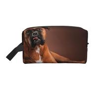 Cool Lying Boxer DogLarge Capacity Cosmetic Organizer，Travel Makeup Bag for Women
