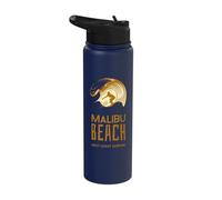 Cool Malibu Beach West Coast Surfing California Stainless Steel Insulated Water Bottle
