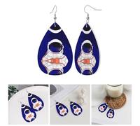 Cool Man In Galaxy Exquisite Waterdrop-Shaped Leather Earrings With Double-Sided Print - Lightweight, Durable, And Stylish Accessory For Every Occasion