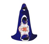 (Cool Man in Galaxy) Print Hooded Cape For Teenagers Costume Party, Halloween Hooded Cape Soft and Elastic,S