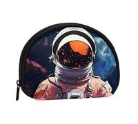 Cool Man in Outer Space Galaxy Coin Purse, Mini Wallet for Women Men Gifts Change Bag with Zipper Shell Shaped Small Coin Bag Travel Organizer Change Storage Pouch for Cash, Cards, Keys, Lipstick