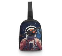 Cool Man in Outer Space Galaxy Crossbody Backpacks for Women Men Casual Cross Chest Bag Sling Pack Hiking Daypack