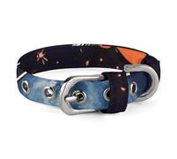 Cool Man in Outer Space Galaxy Dog Collar for Small Medium Dogs Breakaway Cute Kitten Cat Collar Soft Adjustable Dog Collars with Safety Buckle,Pet Accessories for Walking Running