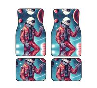 Cool Man In Outer Space Galaxy Printed Car Floor Mats Set Of 4 Pcs, Universal Waterproof Auto Floor Liners Non Slip For Car