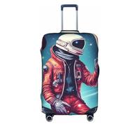 Cool Man in Outer Space Galaxy Printed Suitcase Skin, Durable Baggage Wrap, High Elasticity Travel Sleeve, for Suitcase Safety