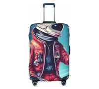 Cool Man In Outer Space Galaxy Trolley Suitcase Protective Cover Is Suitable For Luggage Sizes Between 18-32 Inches, White, S