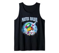 Cool Master Builder Dabbing On Moon Blocks Bricks Builder Tank Top