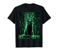 Cool Matrix Cat Art T-Shirt