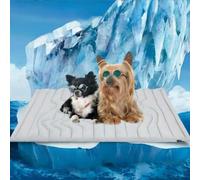 Cool Mats For Cats, Cool-Touch Ice Silk Dog Cooling Mat Foldable Waterproof Reversible Summer Bed For Home/Car/Travel,Grey-L-122x71cm