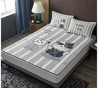 Cool Mattress Pillow Case Set - 3 Pieces, Washable Ice Silk Bedding for Single/Double Bed。