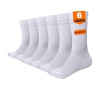 Cool Meao 6 Pairs Ladies Non Elastic Diabetic Friendly Socks Soft Cotton Wide Loose Top Grip UK 4-8 (Plain Whiate - 6 Pairs)
